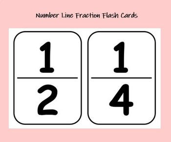 Number Line Fraction Flash Cards by Teacher from Below Down Under