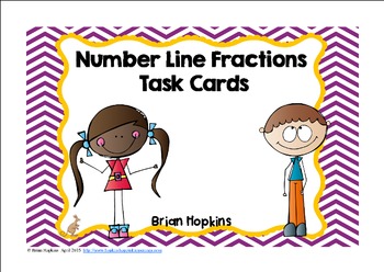 Preview of Number Line Fractions Task Cards