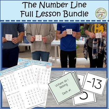 Preview of Number Line Lesson Bundle Games Hands on Materials Fractions Integers