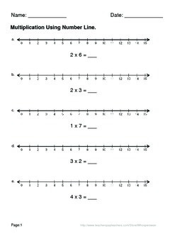Number Line Multiplication Worksheets by WhooperSwan | TpT