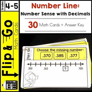 Preview of Number Line Number Sense with Decimals - Flip and Go Cards