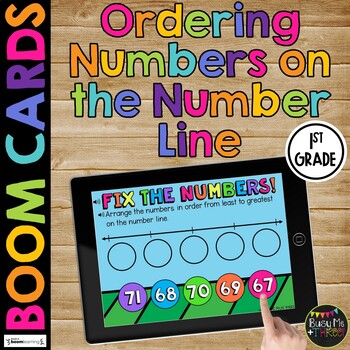 Preview of Number Line Practice Ordering Numbers to 120 BOOM CARDS™ Digital Learning Game