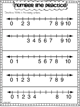 Number Line Practice Sheets Numbers 0-10 by Tara West | TpT