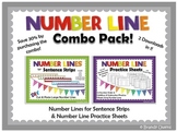 Number Line Practice Sheets and Large Number Lines Combo Pack