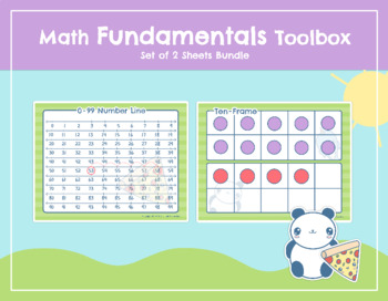 Preview of Math Fundamentals Toolbox: Sheets "0-99 Number Line" and "Ten-Frame"
