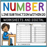 Number Lines Subtraction to 20 Worksheets Google Slides Ki