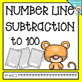 Number Line Subtraction to 100 Worksheets and Printables, 