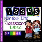 Classroom Decor Labels - Number Line and Class Labels BRIGHT