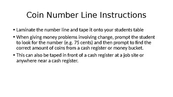 Preview of Number Line for Coins