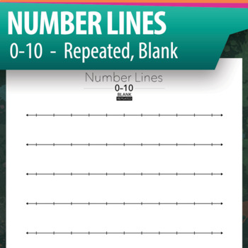 Preview of Number Line to 10 - Blank Repeated Lines Worksheet (0-10 Number Lines)