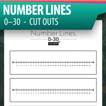 Preview of Number Line to 30 - Cut-out Worksheet (0-30 Number Lines)