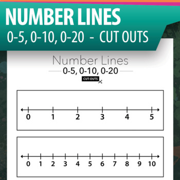 Preview of Number Line to 5, 10, and 20 - Cut-out Worksheet (Multiple Number Lines)