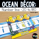 Number Line with Days in School Trackers: Ocean-themed