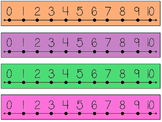 Number Lines 0-10 Bright Colors