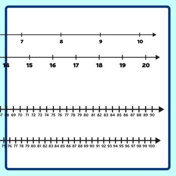 Number Lines - 0 to 10 to 0 to 100 - Clip Art Set for Commercial Use