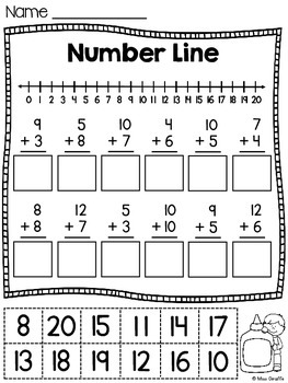 number lines cut and paste addition and subtraction worksheets by miss