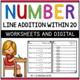 Number Lines Addition to 20 Worksheets Google Slides Kinde