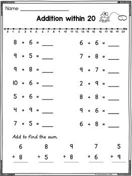 Number Line Addition and Subtraction Worksheets | Number Line Activities