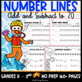 Number Lines Addition and Subtraction to 20 - Worksheets