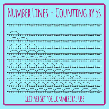 number lines counting by fives or multiplication by 5s