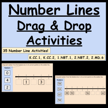 Preview of Number Lines Drag & Drop Activities (35) - Google Slides - Distance Learning