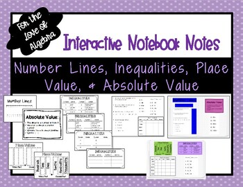 Preview of Number Lines, Inequalities, Place Value, & Absolute Value (GSE Found. of Alg)