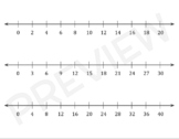 Number Lines - Skip Counting for Multiplication - 2's to 1