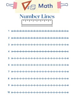 Preview of Number Lines Template (Digital, Printable)
