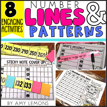 Preview of Number Lines and Patterns in Numbers | Math Printables, Stations, and Activities