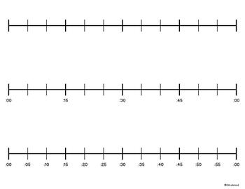 Preview of Number Lines for Telling Time | Elapsed Time Tool