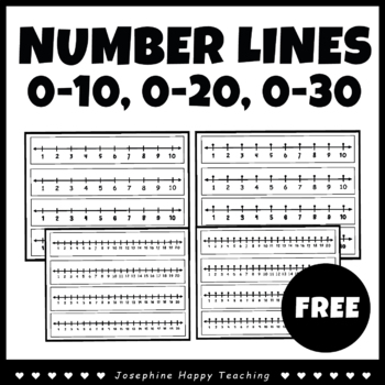 Number Line Free Printable Set - 24 Pages - Multiple Style Options