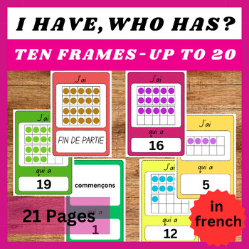 Preview of Number Magic: French 'I Have, Who Has?' Ten Frames Game up to 20