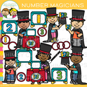 Preview of Magician Kids Number Math Magic Show Clip Art