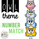 Owl Theme Number Matching Activity