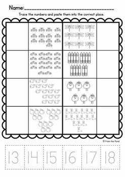 1 for math worksheets grade number names Cut Worksheets for  From 11 Paste by 20  Match Number &