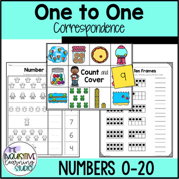 Preview of Number Match | One to One Correspondence Worksheets Numbers 0-20 | BUNDLE