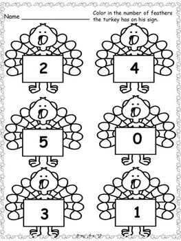 Number Match Turkeys by Simplyfun-K2 | TPT