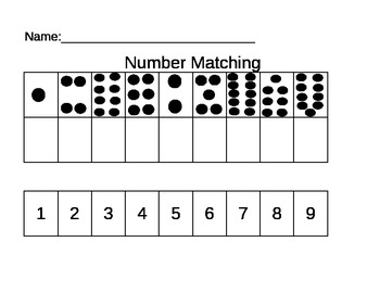 Preview of Number Matching Cut and Paste