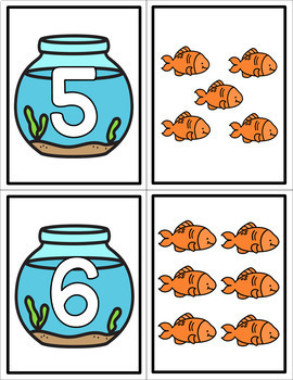 Number Matching Fish 1-10 - Free by Amanda's Little Learners | TpT