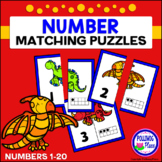 Number Matching Puzzles with Ten Frames - Dinosaurs {Numbe