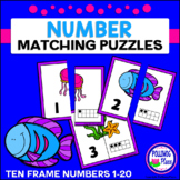 Number Matching Puzzles with Ten Frames - Sea Life {Numbers 1-20}