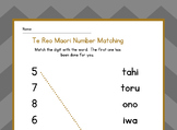 Number Matching Worksheets (1 - 10 English and Te Reo Maori)