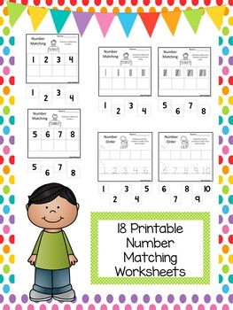 number matching worksheets preschool kindergarten math and numbers