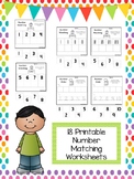 Number Matching Worksheets. Preschool-Kindergarten Math an