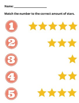 Preview of Number Matching with Stars