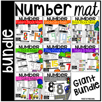 Preview of Number Mats Build It BUNDLE - Fine Motor Fun!