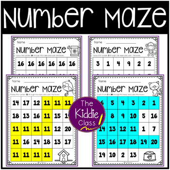 number maze 0 20 by the kiddie class teachers pay teachers