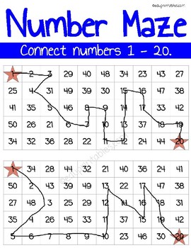 number maze connect numbers 1 through 20 by eduprintables tpt