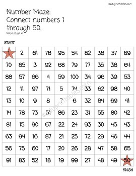 number maze connect numbers 1 through 50 by eduprintables