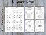 Number Mazes, Preschool Worksheets, Kindergarten Math, Bac